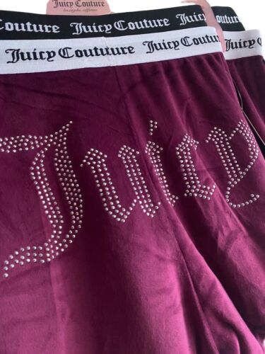 JUICY COUTURE Sleepwear, 2 Pair Velour Shorts, Size L~ Style JC1751~REAR FIND!
