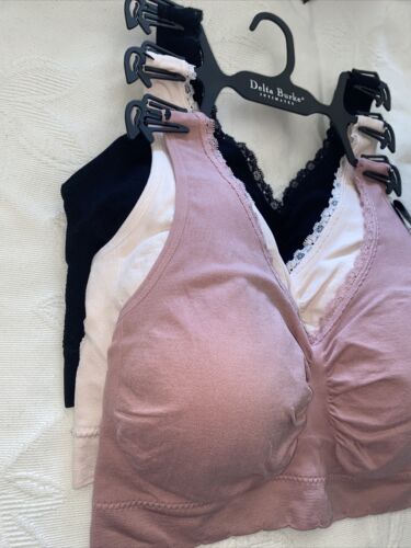 Delta Burke 3-Pack Seamless Bras Size 2X Soft Comfort Lounge Removable Pads NEW
