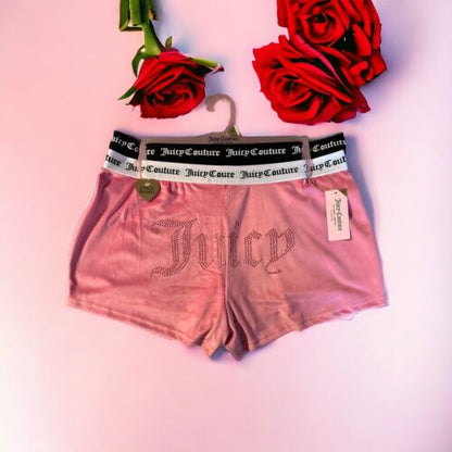 JUICY COUTURE MULTICOLOR  VELOUR RHINSTONES LOGO~JC1751~SLEEP SHORTS ALL SIZES