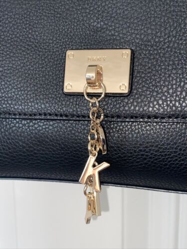 DKNY Women CLEO MEDIUM SHOULDER FLAP BAG CROSSBODY PURSE BLACK  $228  REAR FIND!