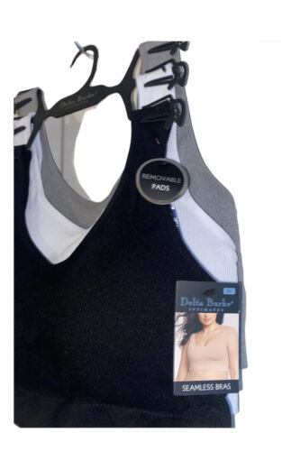 DELTA BURKE~3 PCK SEAMLESS BRAS MULTICOLOR~SIDE DETAIL~ALL SIZES~GREAT FIT
