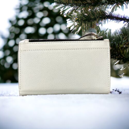 LODIS Coin Purse Bifold Card & Bill Wallet White Leather~RFID~ SO SO BEAUTIFUL!!
