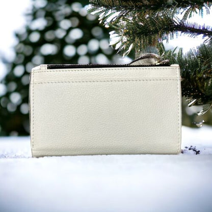 LODIS Coin Purse Bifold Card & Bill Wallet White Leather~RFID~ SO SO BEAUTIFUL!!