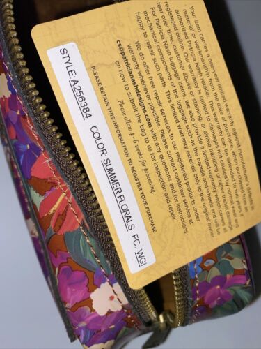 Patricia Nash REMINI LEATHER SUMMER ROSES TRAVEL BAG SMALL POUCH PURSE NWT ITALY