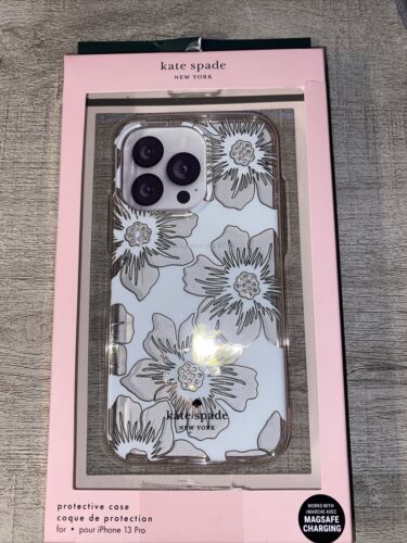 Kate Spade Phone  Case iPhone 13 Pro Floral & Rhinestones Beauty!!