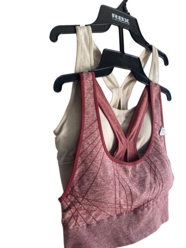 RBX Sport Bras 2 Pack Racer Back~Multicolor~Size Medium~Style: CR4207~REAR FIND!