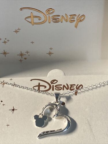 Disney LA Rocks Mickey Mouse “Dream It Do It” NIB Fine Silver Plated Necklace