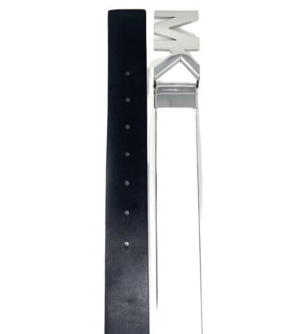 Michael Kors Belt~Saffiano Leather RV. Black/White~MK Plaque Buckle~ALL SIZES
