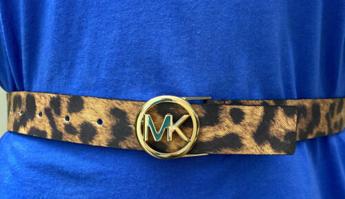 MICHAEL KORS BELT LEOPARD PATTERN GOLD MK LOGO BUCKLE "SO NICE"!!!