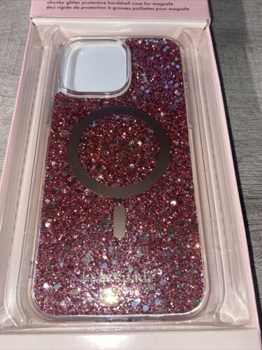 Kate Spade Phone Case iPhone 14 Pro Max  Magsafe Rosy Glitter Beautiful!!