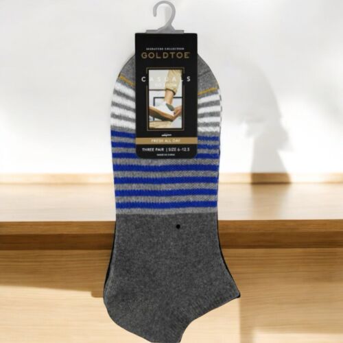 GoldToe Men's 3-PK Signature Collection Casual No Show Socks Size Large 6 - 12.5