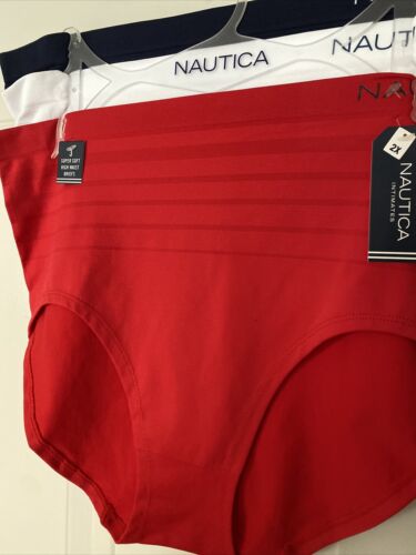 NAUTICA INTIMATES NT9935 - 3 PACK SUPER SOFT HIGH WAIST BRIEF PANTIES GREAT FIT!