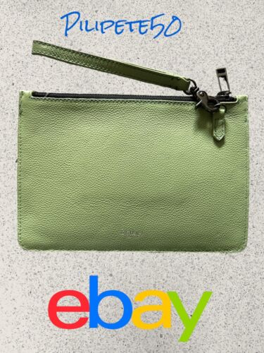 BOTKIER Cobble Hill M.C Leather Wristlet Clutch Wallet, Dusty Mint Green NWT $78