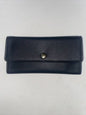 LODIS Black Kate Classic Pebbled Leather RFID Slim Large Flap Snap Wallet~UNIQUE