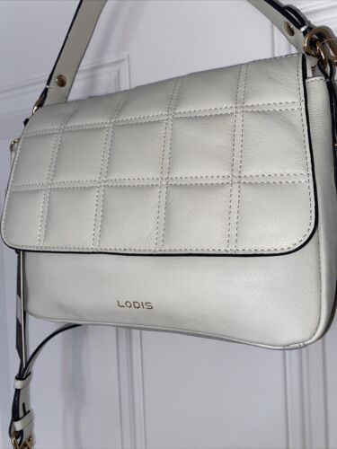 LODIS KINSLEY FLAP LEATHER XBDY BAG~MUSHROOM GRAY~UNIQUE STYLE ~REAR FIND