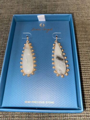 DARBIE ANGELL ~Earrings ~ Quartz~ Gold ~Tone Fashion Designer NIB ~ UNIQUE