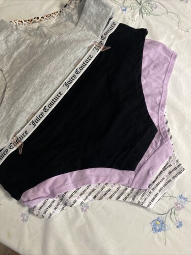 JUICY COUTURE JC6555~ 5 Pack SIGNATURE WAIST COMFY COTTON SPANDEX PANTIES ~L