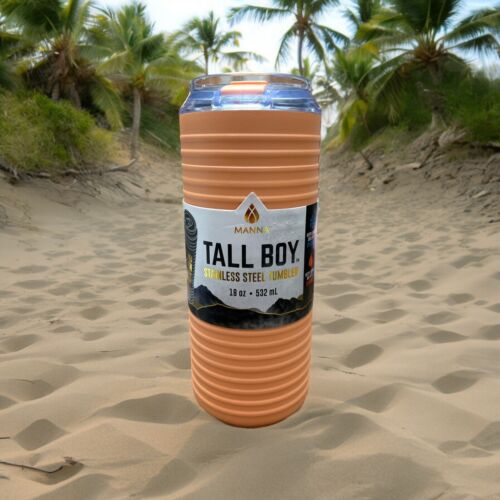MANNA 18 oz TALL BOY TRAVELER TEXTURE INSULATED STAINLESS STEEL TUMBLER~46281