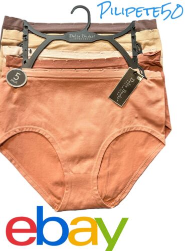 Delta Burke ~ 5 Pack ~ Women's Brief Underwear Panties Nylon Blend ~ 9/2X