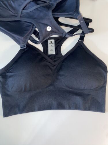 90 Degree By Reflex High Performance~Sport Bra~Charcoal &Black Set of 2~Sze MED.
