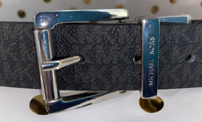 Michael Kors belt Reversible Black To Brown Mini Logo With Silver Buckle￼