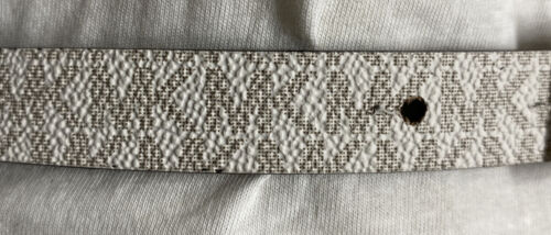 MICHAEL KOR BELT REVERSIBLE LUGGAGE/VANILLA MK LOGO GOLD PADLOCK BUCKLE SKINNY