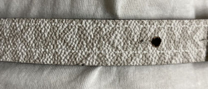 MICHAEL KOR BELT REVERSIBLE LUGGAGE/VANILLA MK LOGO GOLD PADLOCK BUCKLE SKINNY
