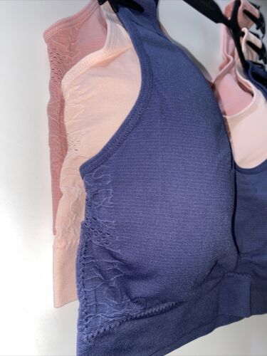 DELTA BURKE~3 PACK COMFORT SEAMLESS BRAS ~ SIDE DETAIL~ALL SIZES~GREAT FIT!
