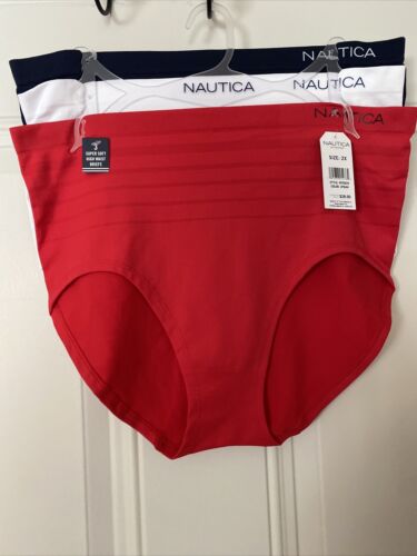 NAUTICA INTIMATES NT9935 - 3 PACK SUPER SOFT HIGH WAIST BRIEF PANTIES GREAT FIT!