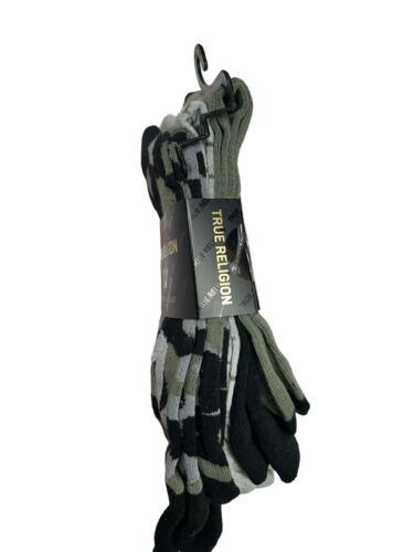 True Religion Camouflage Men's Crew Socks 3 Pack Shoe Size 6-12.5-