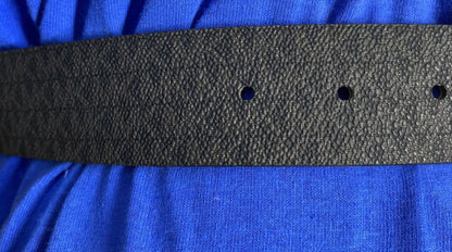 MICHAEL KORS BELT BLACK MK LOGO WITH SILVER BUCKLE WITH METAL MK BELT LOOP