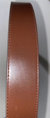 Michael Kors Belt Reversible Luggage/Mocha With Silver Mk Logo Buckle Beautiful