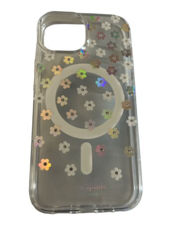 kate spade phone case I Phone 13-14-15 iridescent-rhinestone-tiny daisies-UNIQUE
