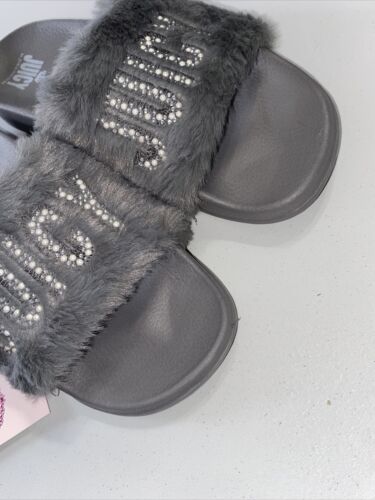 Juicy Couture Womens J-WRAPPED Faux Fur Slip-On Slide Slippers Shoes WP00649W
