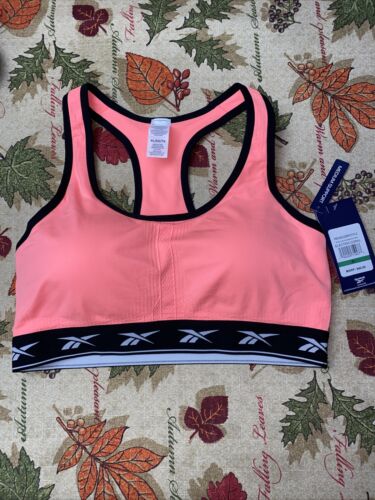 Reebok Seamless Bra Electric Coral  Medium Support Large MSRP $40 BEAUTIFUL!