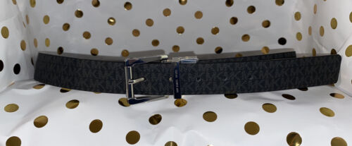 Michael Kors belt Reversible Black To Brown Mini Logo With Silver Buckle￼