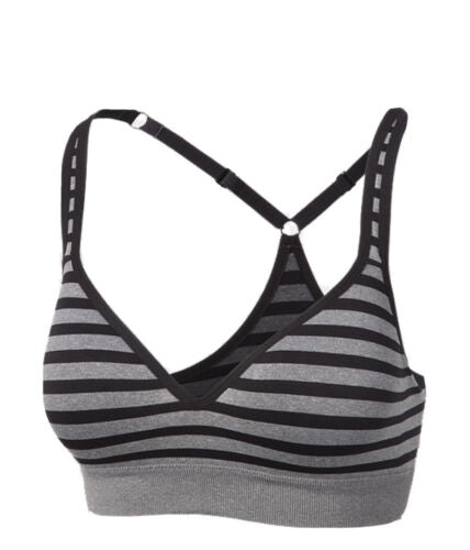 Jockey Molded Cup Sport Bra Stripe Deep Black Style #8558 NEW