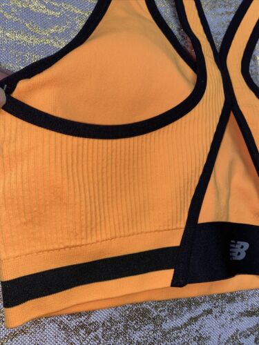 New Balance Medium Impact Sports Bra Style 112013 Impulse Orange/Black Size L