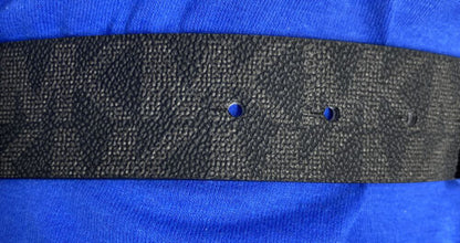 MICHAEL KORS BELT REVERSIBLE BLACK MK LOGO TO SOLID GRAY SILVER MK LOGO BUCKLE