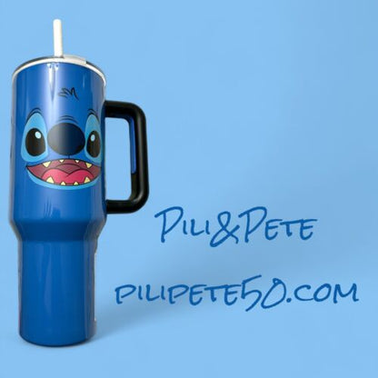 Disney Lilo & Stitch Face Stainless Steel Tumbler 40 Oz. Travel Cup Mug