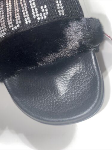 Juicy Couture Women J-Wrapped Faux Fur Slip-On Slide Slipper Shoes Gray WP00649W