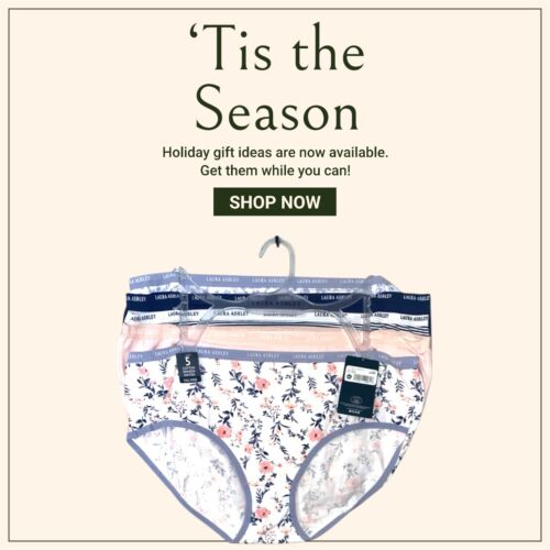 LAURA ASHLEY Intimates Cotton-Spandex Brief Panties~Size XL~5 pair Style LS9540