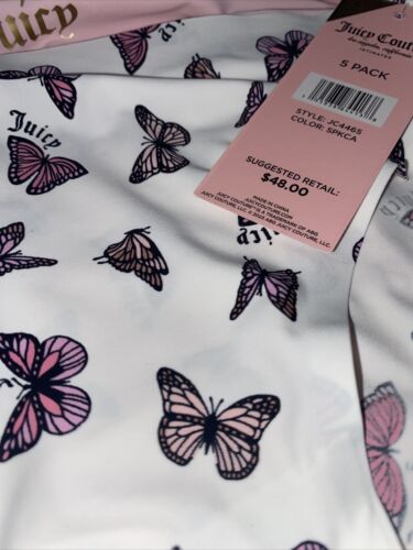 Juicy Couture 5 Pack Intimates Hipster No Panty Lines ~ Multicolor~ Logo Prints!