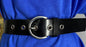 MICHAEL KORS BELT BLACK WITH SILVER EYELETS AND SILVER BUCKLE