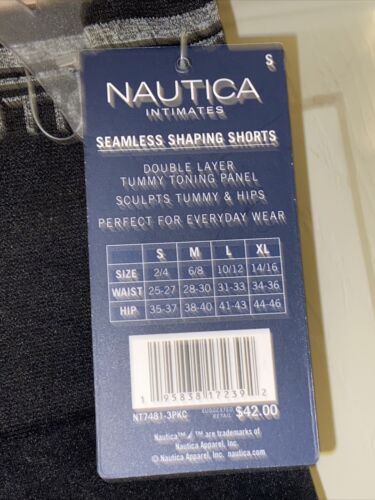 NAUTICA INTIMATES NT7481 - 3 PACK HIGH WAIST SEAMLESS SHAPING SHORTS GREAT FIT!