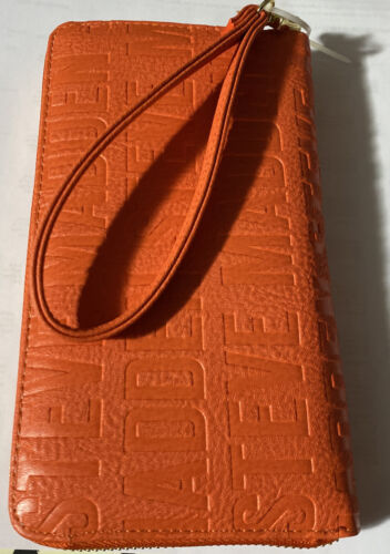 STEVE MADDEN WALLET WRISTLET ORANGE STAMPED LOGO "SO NICE"!!!!