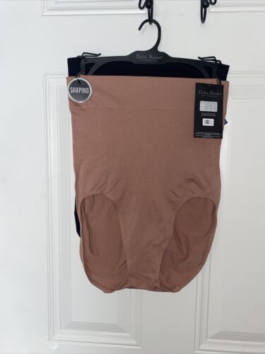 DELTA BURKE 2PKD~DB7158 SHAPING BRIEF PANTIES HIGH WAIST-MULTICOLOR~1X~GREAT FIT