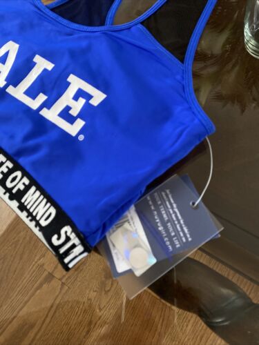 Nuyu  YALE University Womens Large BLUE Sports Bra Racerback Brand NEW