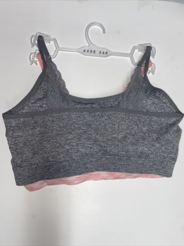 Rae Dunn Comfort Bralette Set XXL PINK & GRAY~Self Love & Beautiful Bras~CUTE