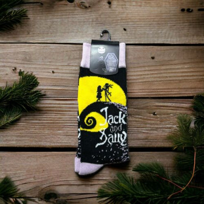 Jack And Sally Nightmare Before Christmas Tall Polyester Socks~ NEW